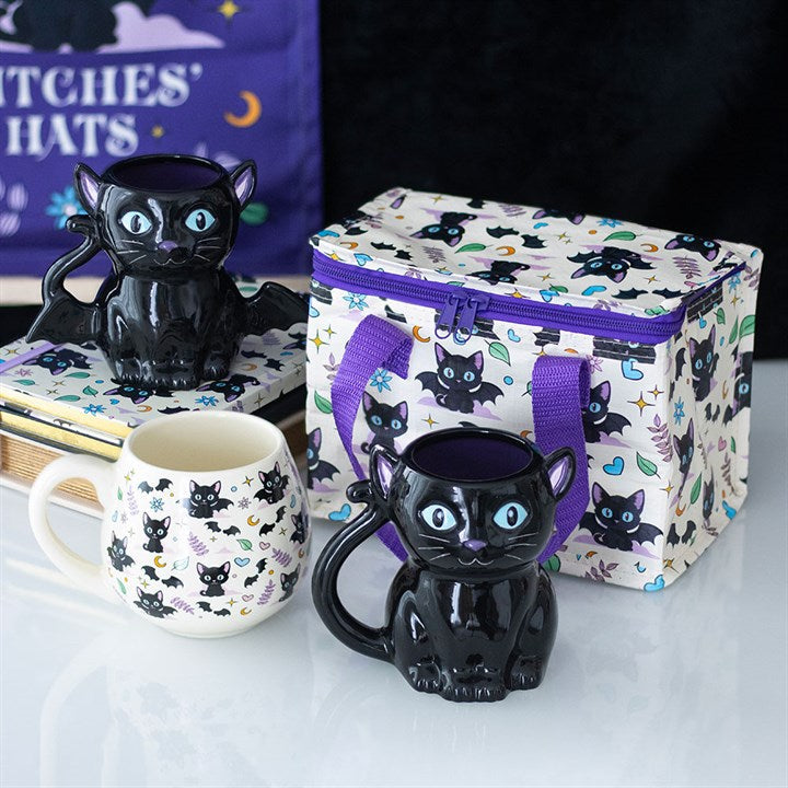 Cute and Creepy Cat Print Lunch Bag