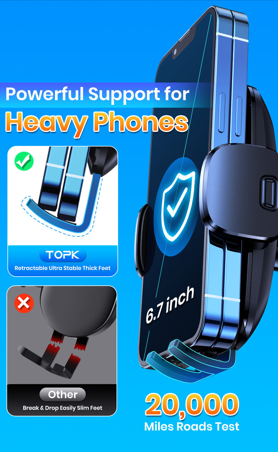 Car Phone Holder Mount - Auto-Locking Air Vent Clip for iPhone, Samsung & All Phones