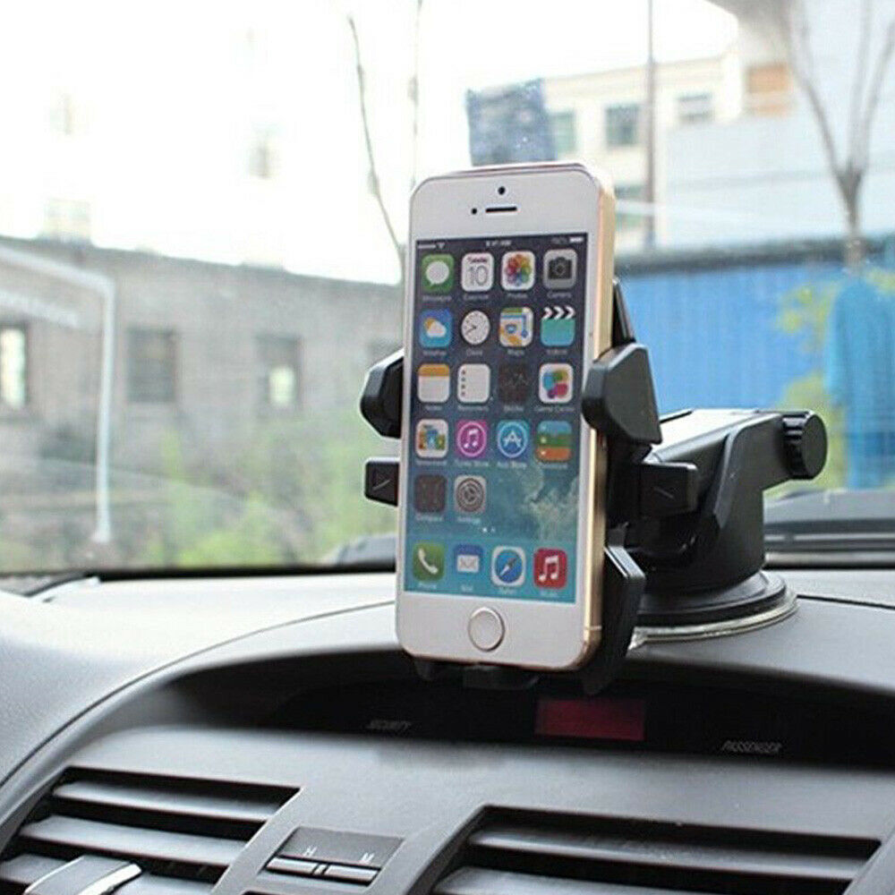Car Phone Holder Universal Suction Mount Dashboard Windscreen Air Vent Mobile Black