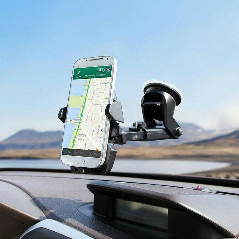 Car Phone Holder Universal Suction Mount Dashboard Windscreen Air Vent Mobile Black