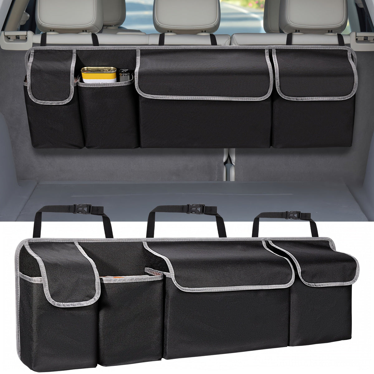 Universal Car Seat Back Organizer - Large Capacity Storage with Multiple Pockets & Durable Fabric