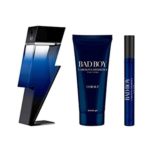 Carolina Herrera Bad Boy Cobalt Gift Set – 100ml EDP, Shower Gel & Travel Spray