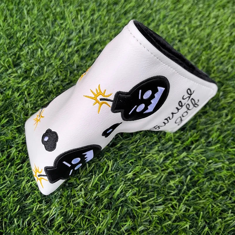 Cartoon Bomb Golf Headcovers PU Leather Driver Fairway Wood Putter Head Covers