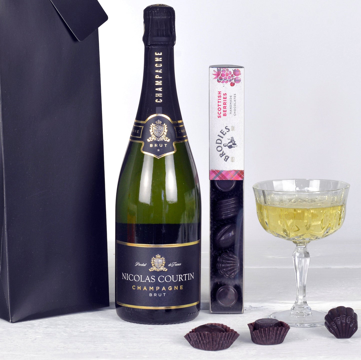 Champagner- und Pralinenkorb