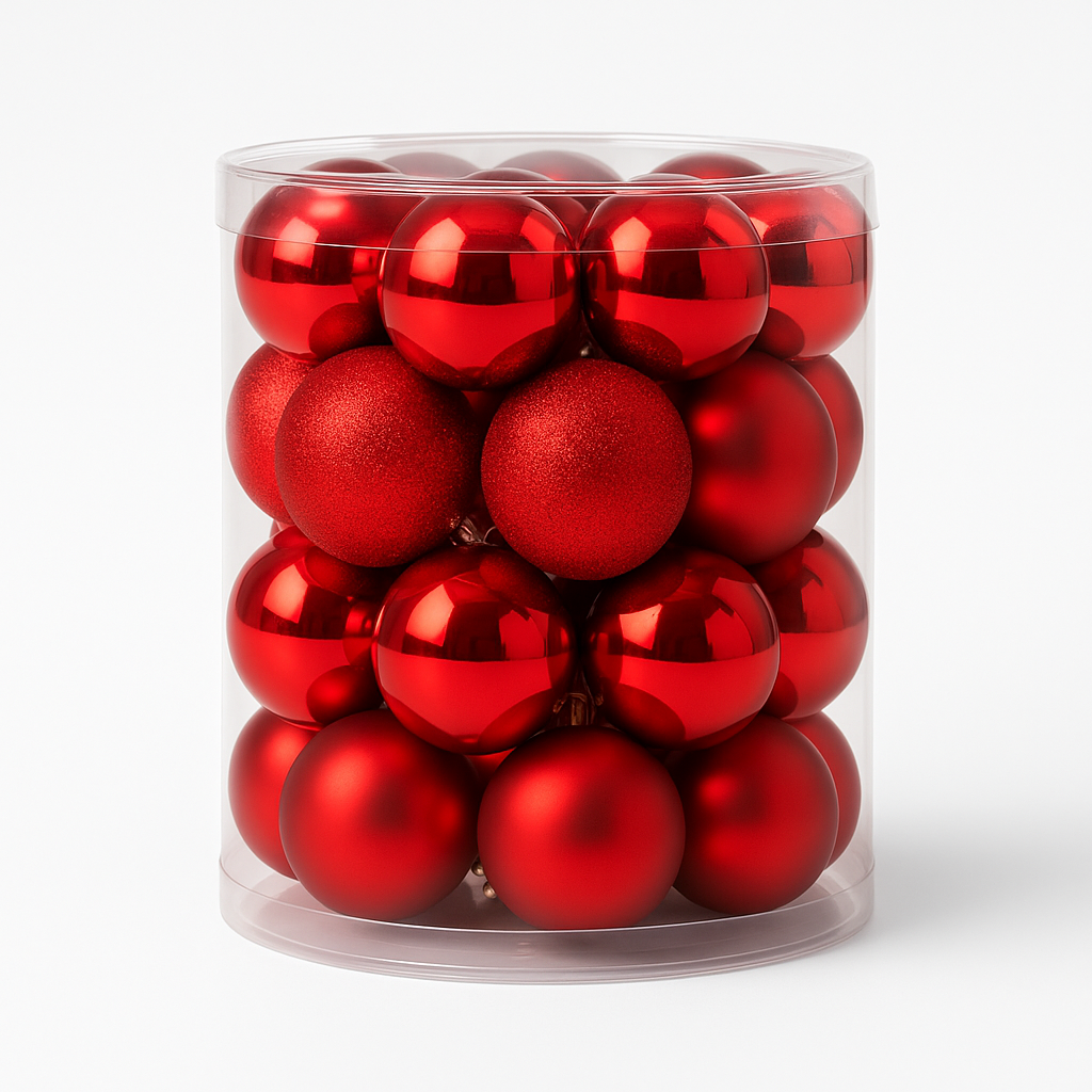 Silver Christmas Baubles 6cm – Pack of 20 | Shiny & Glitter Finish