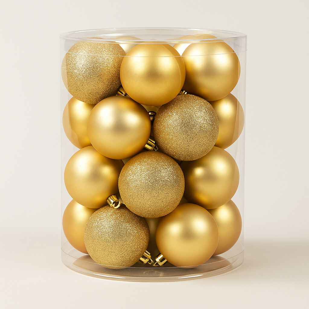 Silver Christmas Baubles 6cm – Pack of 20 | Shiny & Glitter Finish