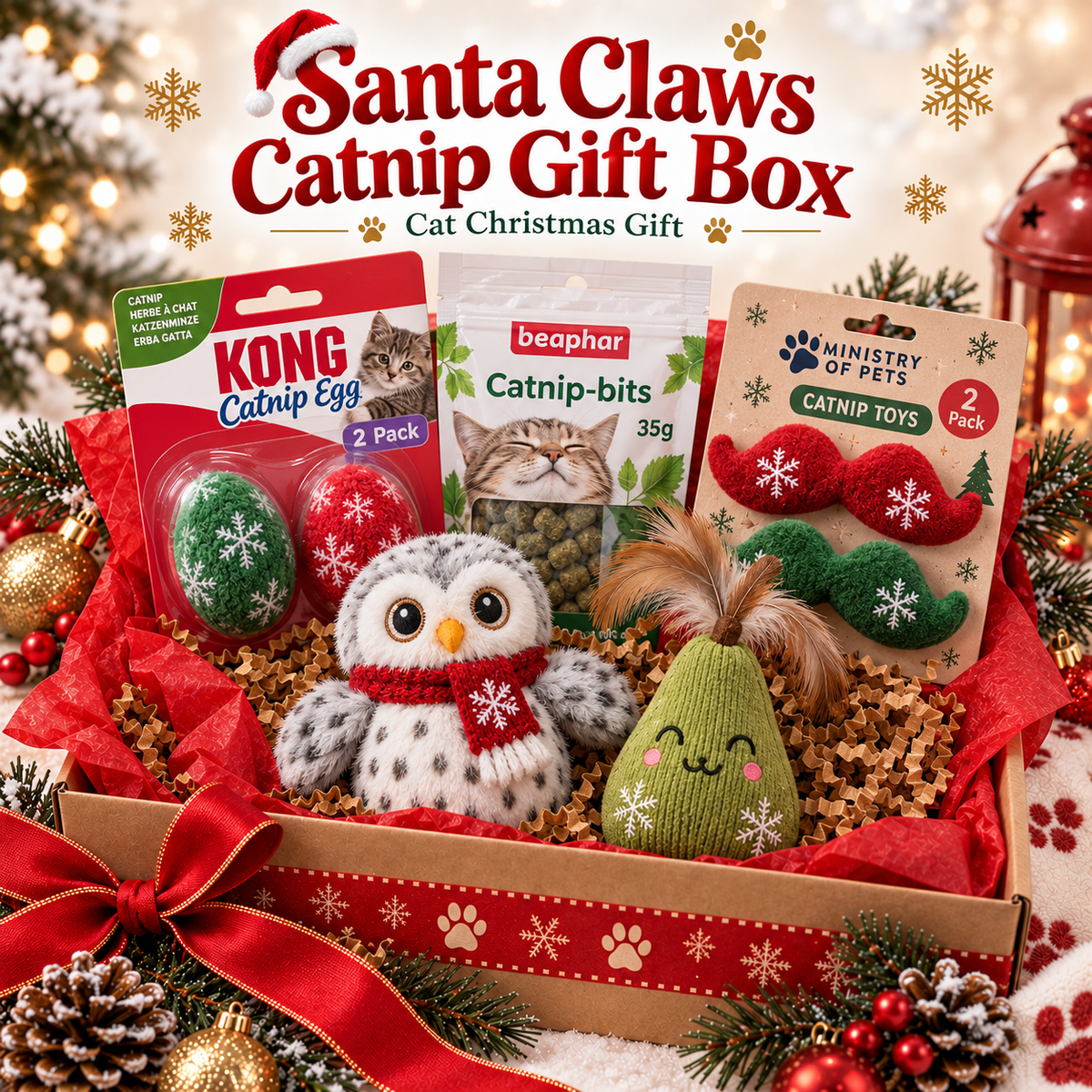 Santa Claws Catnip Christmas Gift Box