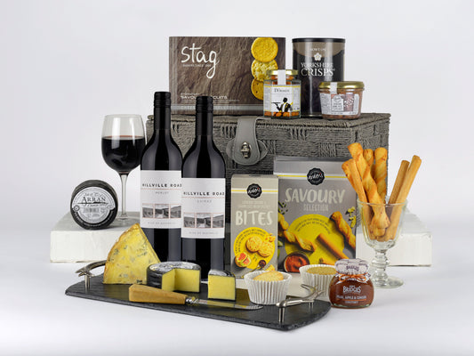 Geschenkkorb „Käseliebhaber“ | Rotwein- und Käse-Geschenkset