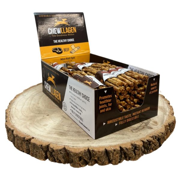 Chewllagen Mini Roll with Proper Beef 5 x 5 pack - Case of 40