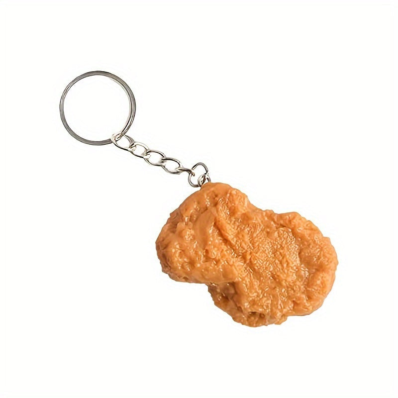 Chicken Nugget Keychain - Realistic Fried Chicken Bag Charm for Purses & Wallets