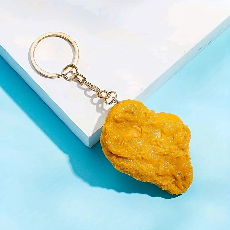 Chicken Nugget Keychain - Realistic Fried Chicken Bag Charm for Purses & Wallets
