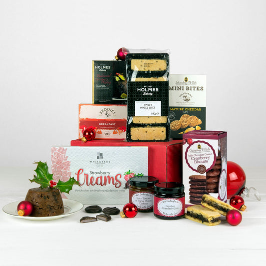 Weihnachts-Geschenkkorb mit Knallbonbons