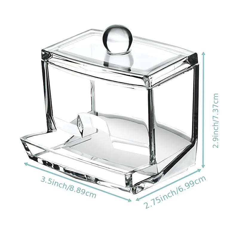 Clear Cotton Swab Holder - Bathroom Organizer Container for Cotton Balls & Q-Tips
