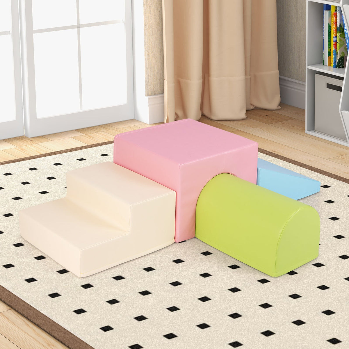Climb and Crawl Foam Block Play Set for Infant Baby and Toddlers-Blue