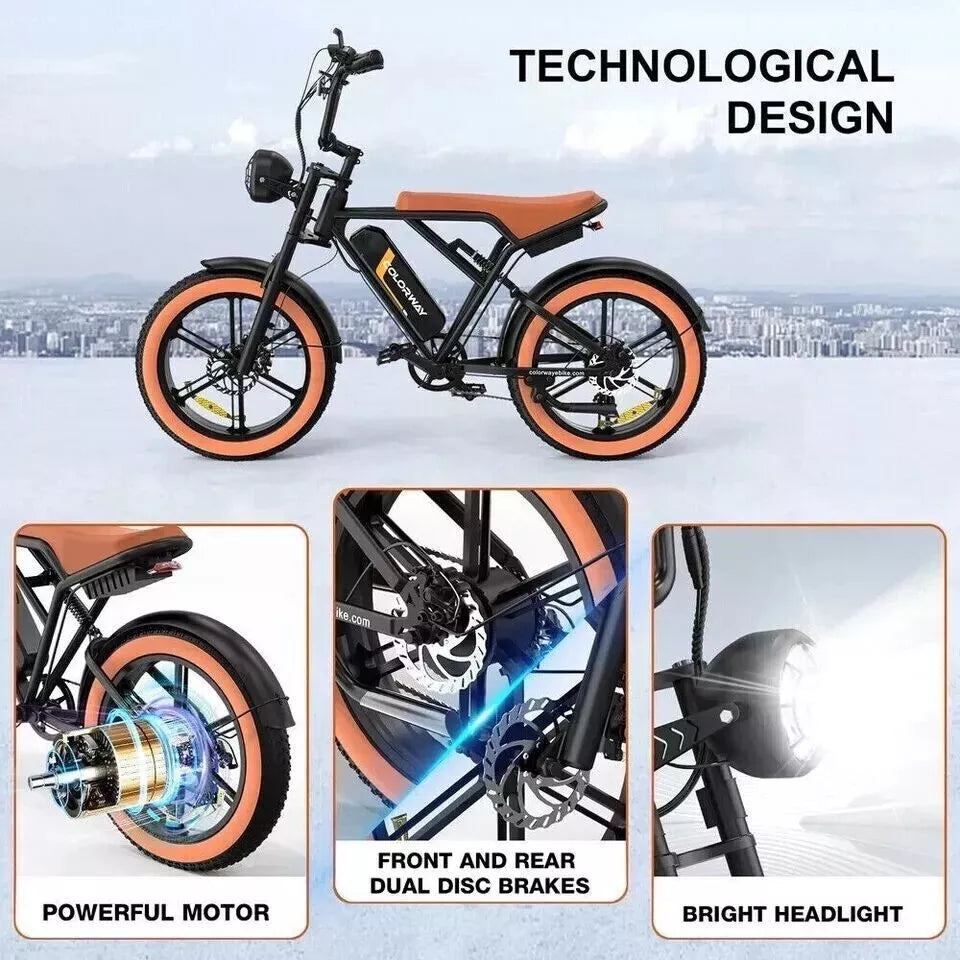Colorway BK29 Electric Bike – 250W Motor | 48V 15Ah Battery | Fat Tyre E-Bike