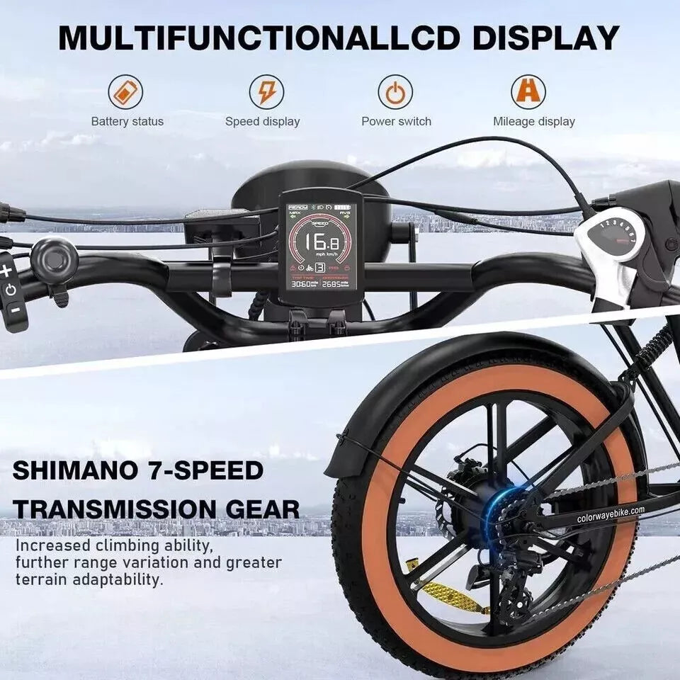 Colorway BK29 Electric Bike – 250W Motor | 48V 15Ah Battery | Fat Tyre E-Bike