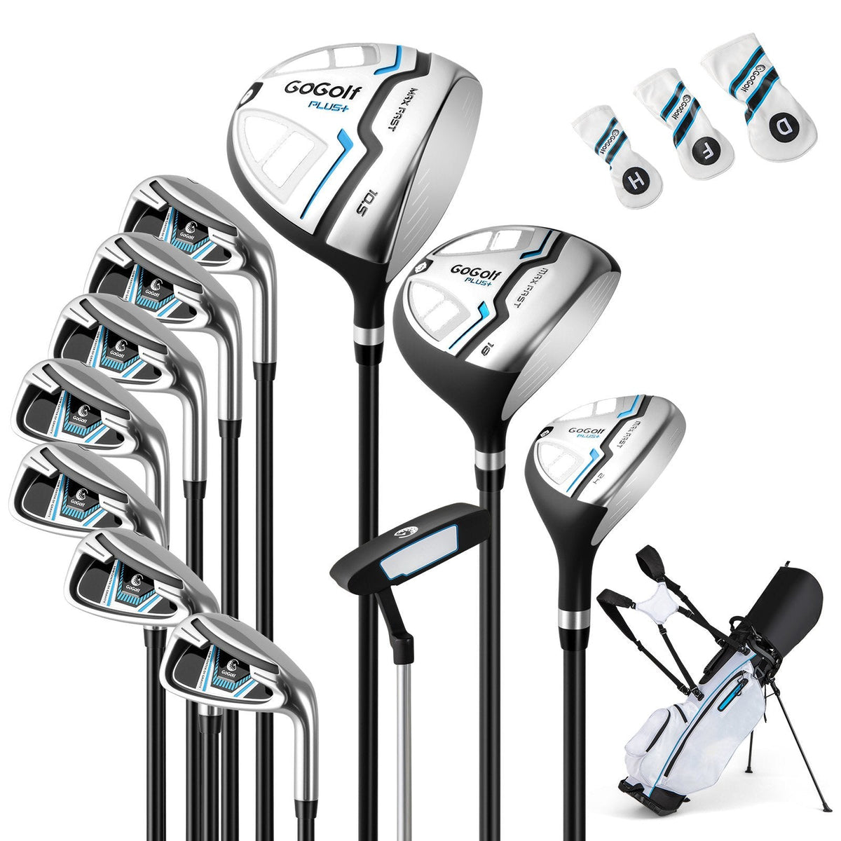 Men's Complete Golf Clubs and Bag Set Right Handed-Blue