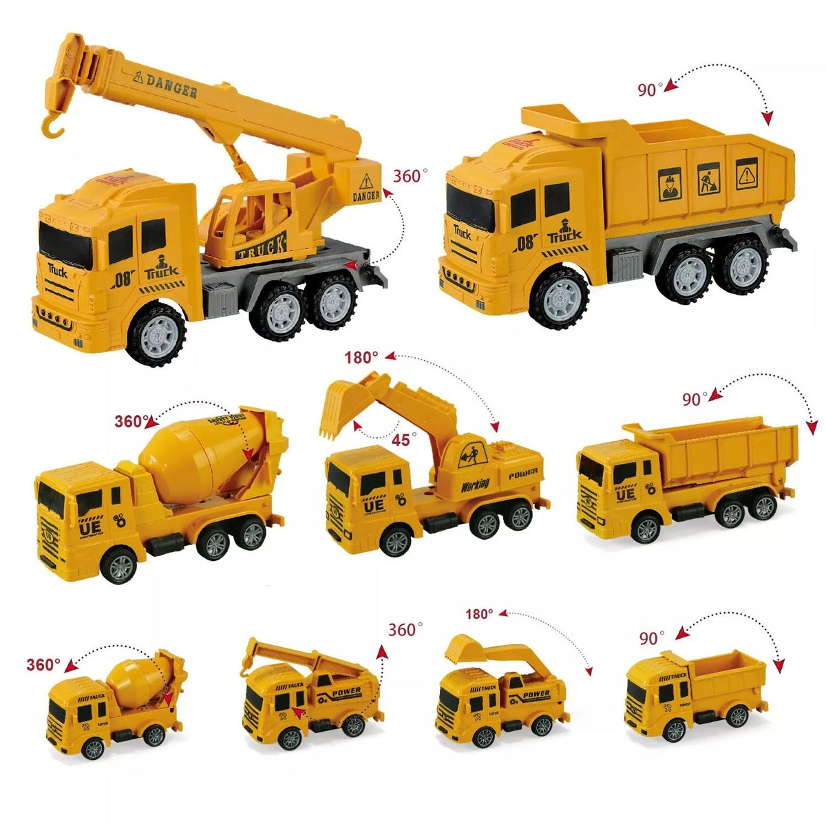 Construction Vehicle Toy 38 Piece Set Large Play Mat 11 Trucks Kids Gift Toys