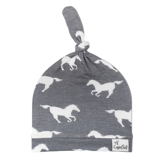 Copper Pearl Top Knot Baby Hat – Colt | Newborn to 4 Months