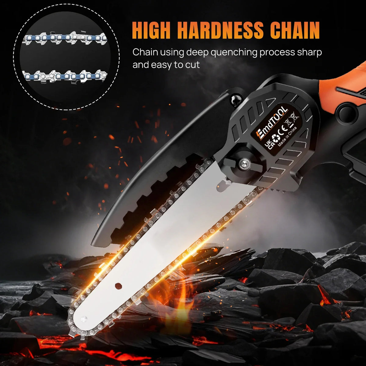 Cordless Mini Chainsaw 6-Inch Handheld Chain Saw - Electric Wood Cutting Tool