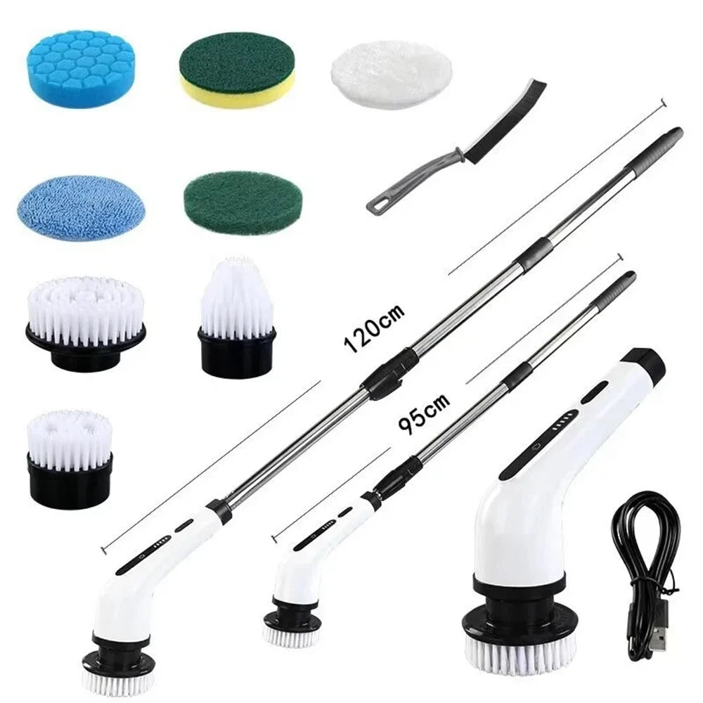 9-in-1 Electric Spin Scrubber Handheld Cleaning Brush – Cordless Power Scrubber