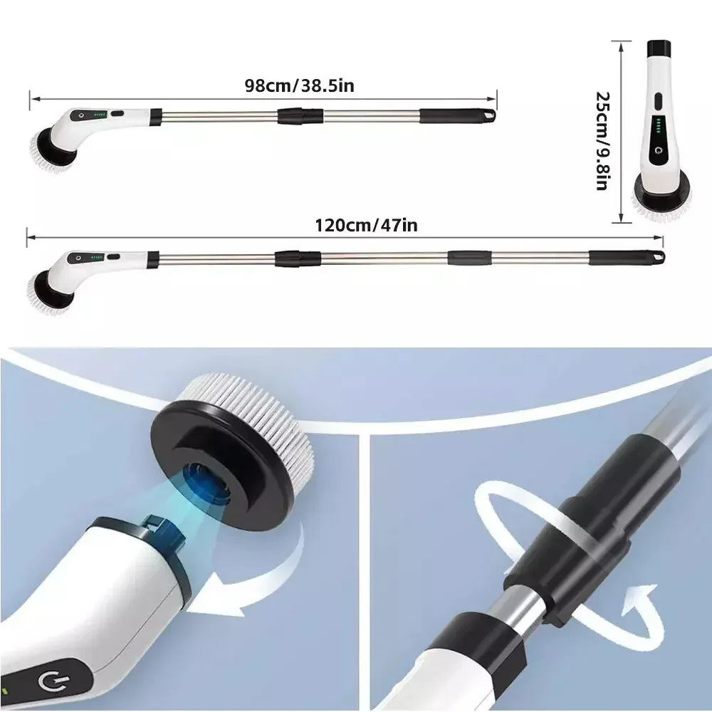 9-in-1 Electric Spin Scrubber Handheld Cleaning Brush – Cordless Power Scrubber