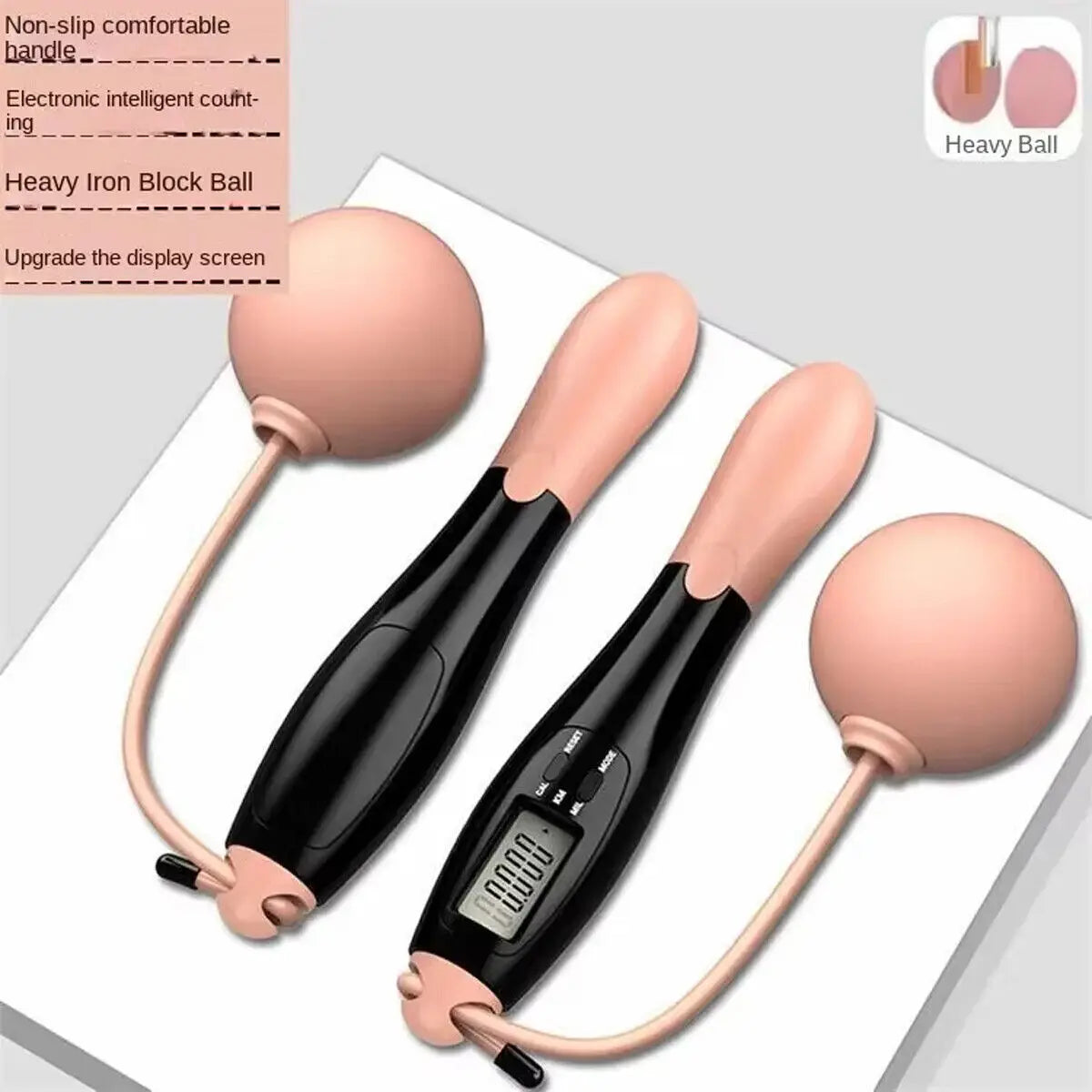 Cordless Jump Rope Ropeless Skipping Rope with Digital Counter Home Fitness