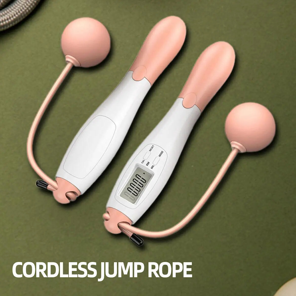Cordless Jump Rope Ropeless Skipping Rope with Digital Counter Home Fitness