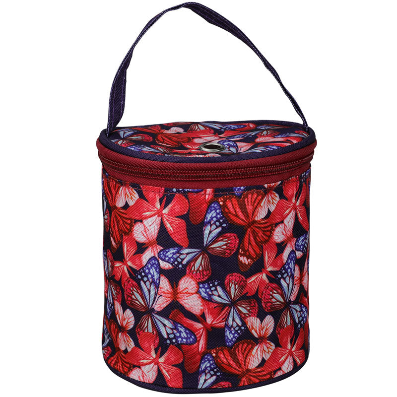 Crochet Thread Storage Bag Printed Yarn Holder Knitting Wool Storage Barrel Knit