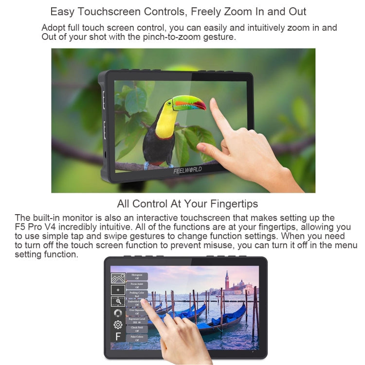 FEELWORLD F5 Pro V4 6" Touch Screen Field Monitor | 4K HDMI | 3D LUT | Tilt Arm