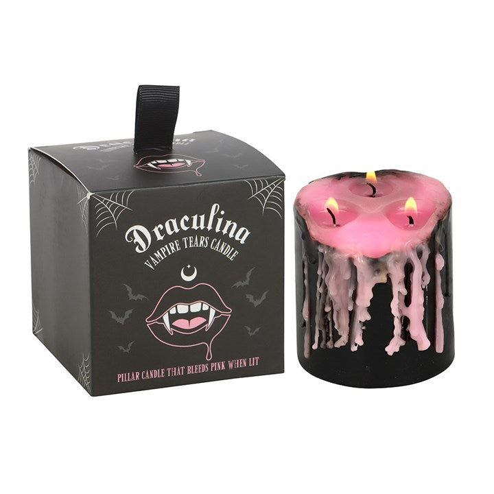 Small Pink Vampire Tears Pillar Candle