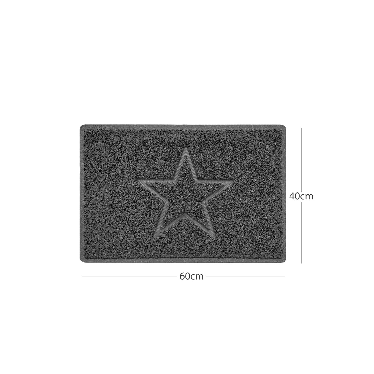 Nicoman Star Embossed Spaghetti Doormat | Indoor & Outdoor | Non-Slip | Machine Washable
