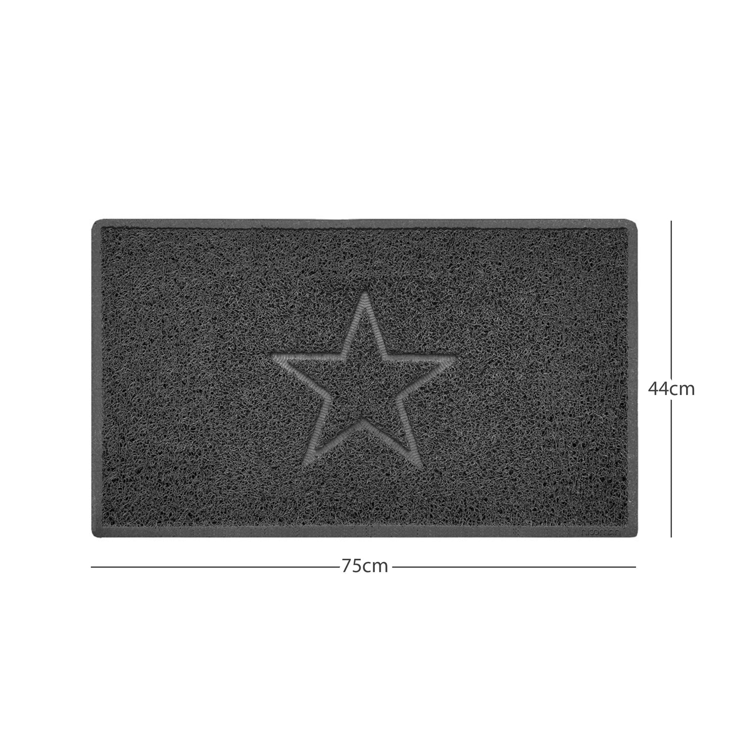Nicoman Star Embossed Spaghetti Doormat | Indoor & Outdoor | Non-Slip | Machine Washable