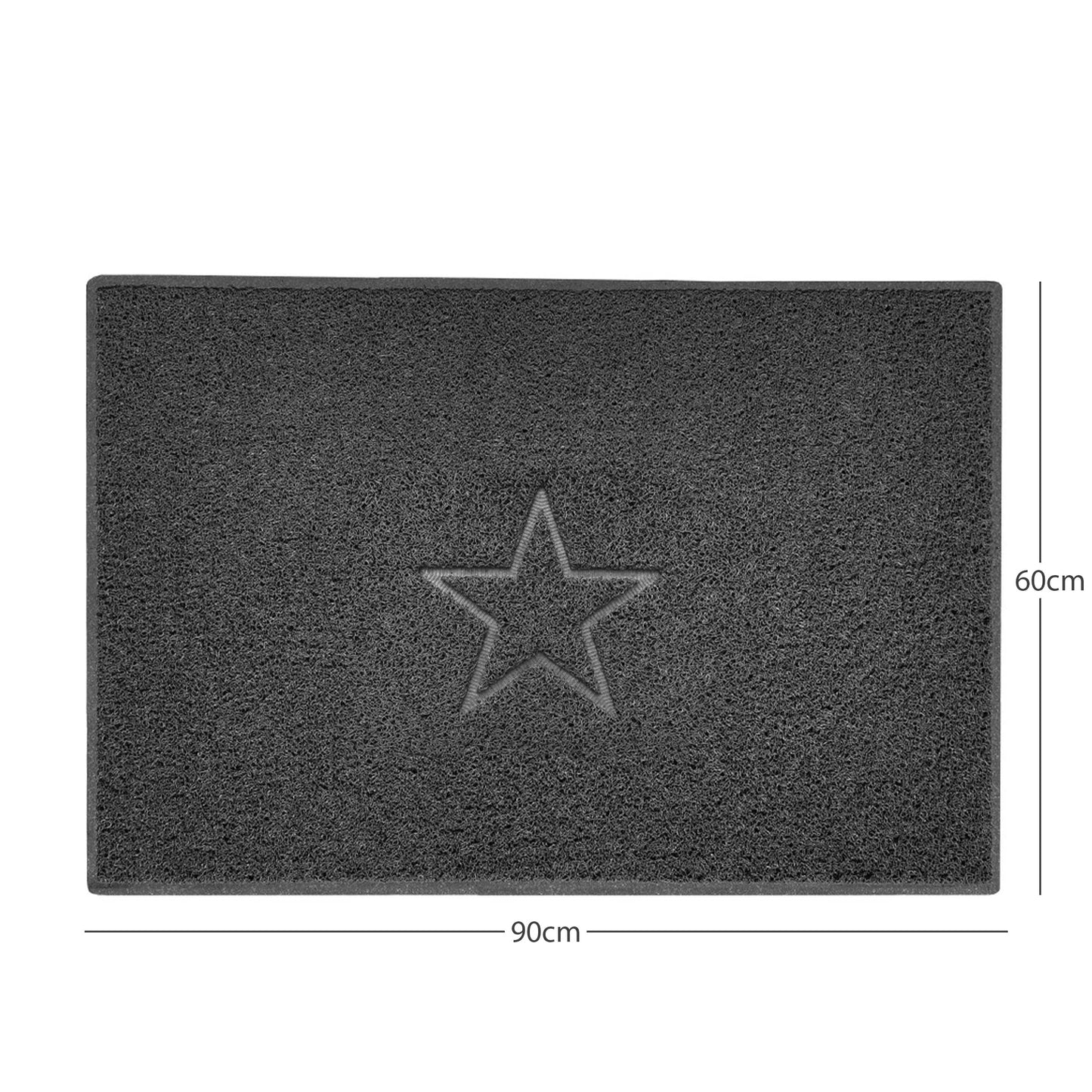 Nicoman Star Embossed Spaghetti Doormat | Indoor & Outdoor | Non-Slip | Machine Washable