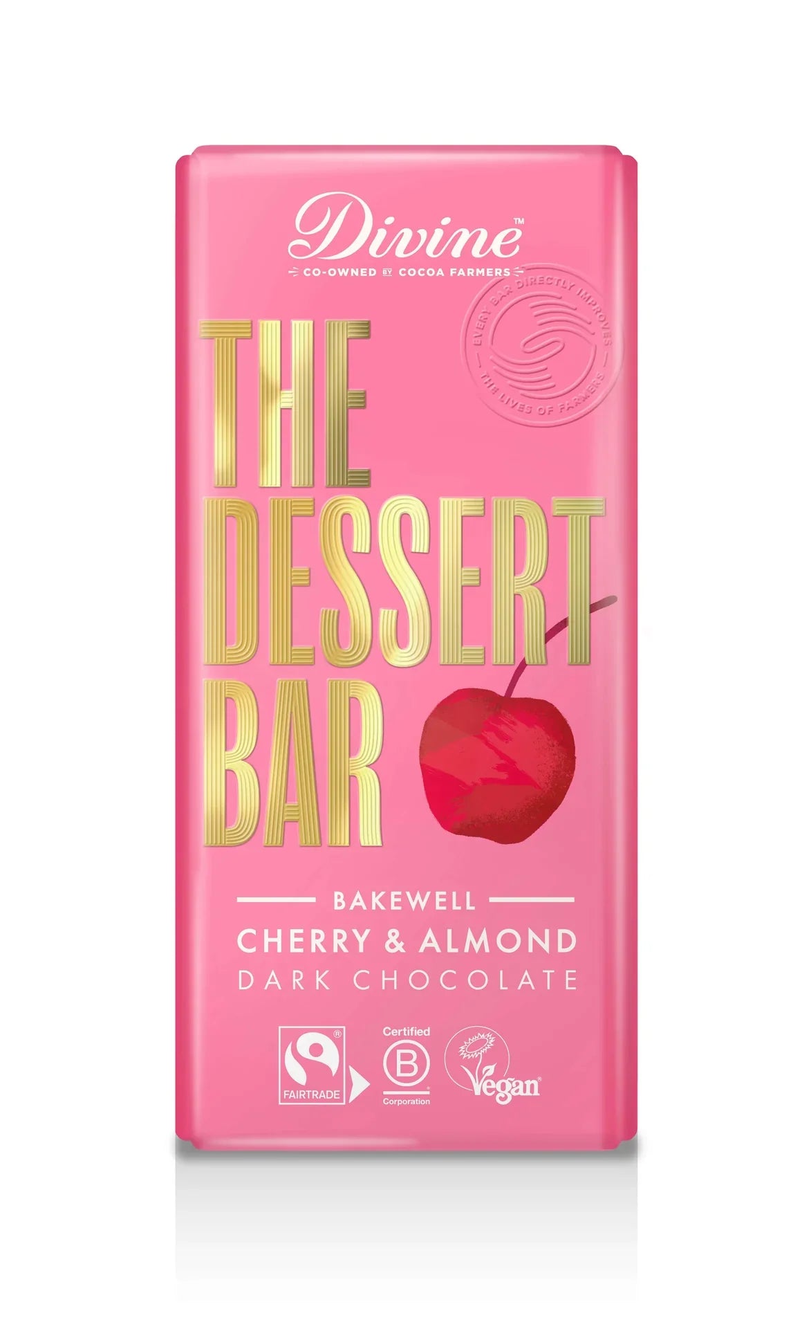 Divine 60% Zartbitter Schokolade Kirsche & Mandel Bakewell Riegel 180g