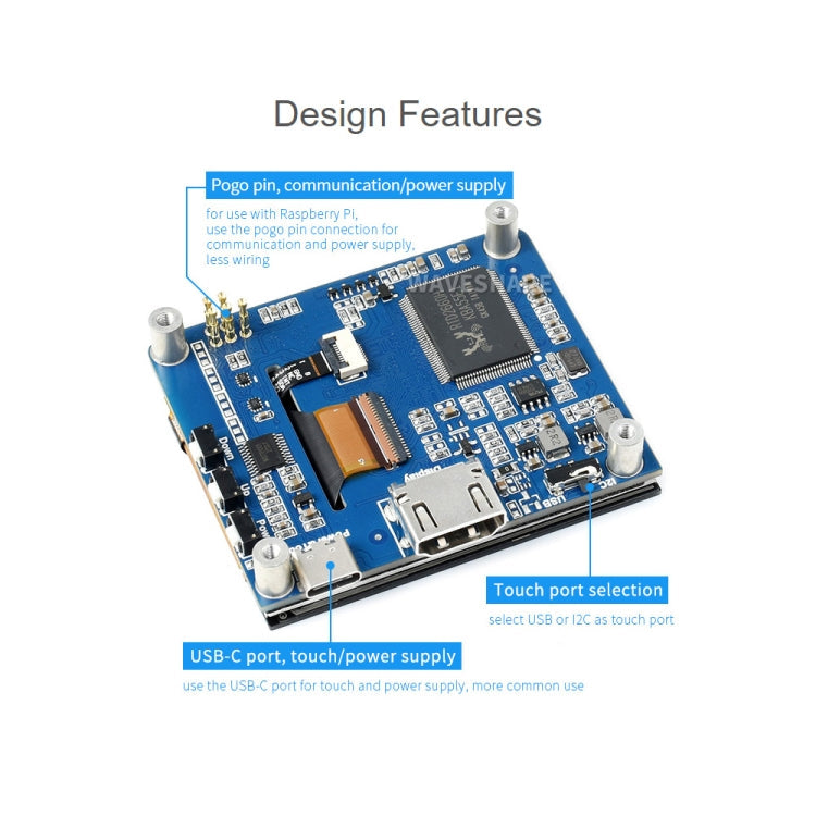 Pantalla LCD HDMI IPS (H) de 2.8 pulgadas 480x640 de Waveshare con laminado completo