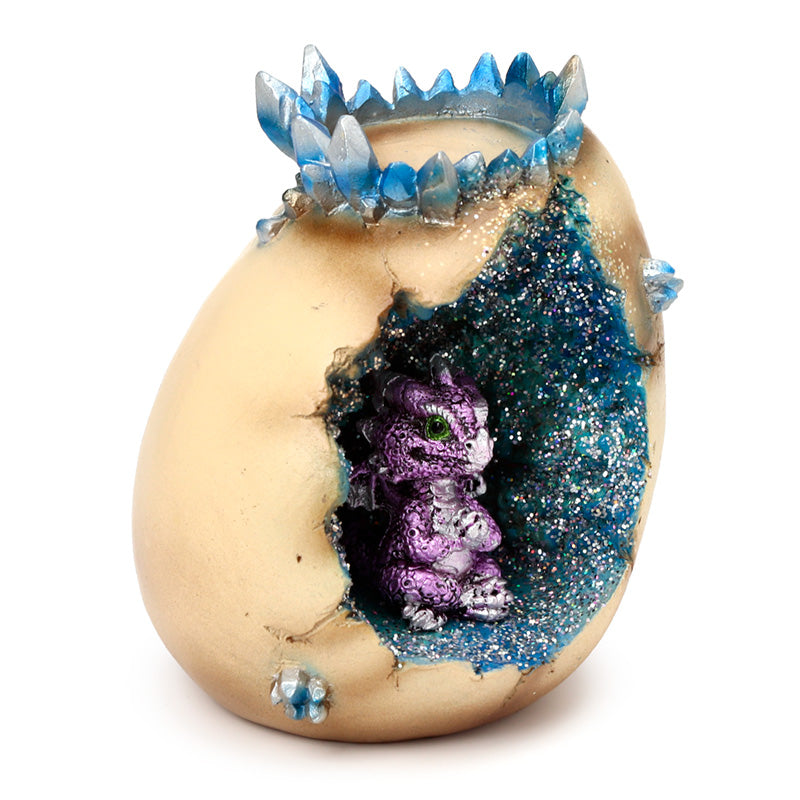Elements Baby Dragon Crystal Egg Cave Tea Light Holder