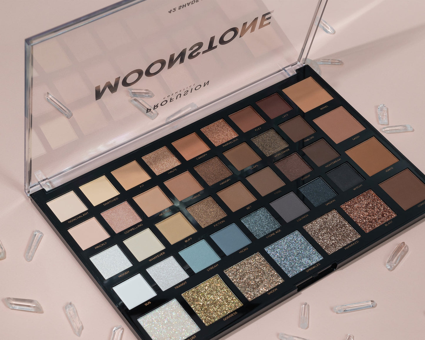 Moonstone 42 Shade Eyes & Face Palette | Matte, Shimmer & Glitter