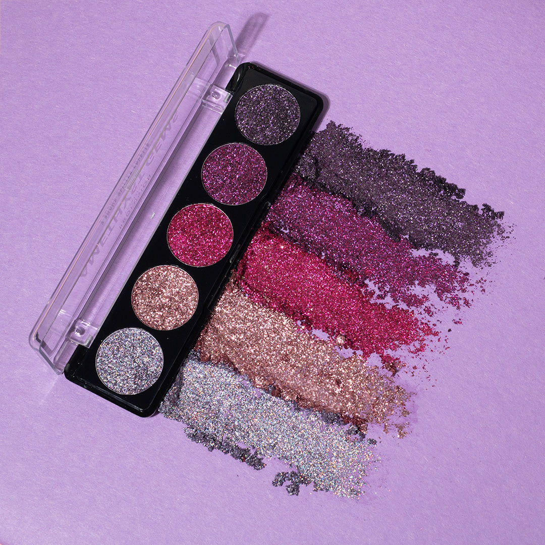 Glitter Gems 5-Shade Pressed Glitter Eyeshadow Palette | Vegan & Cruelty-Free
