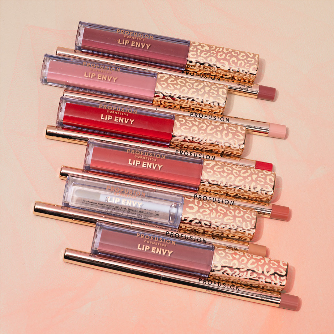 Dúo de brillo labial de alto brillo Lip Envy y delineador de labios satinado | Profusion Cosmetics