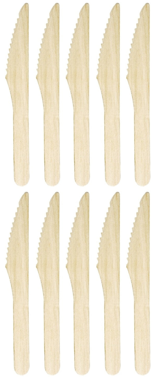 10 x D2E Besteck Holzmesser 6.5 Zoll 100er-Pack x 10