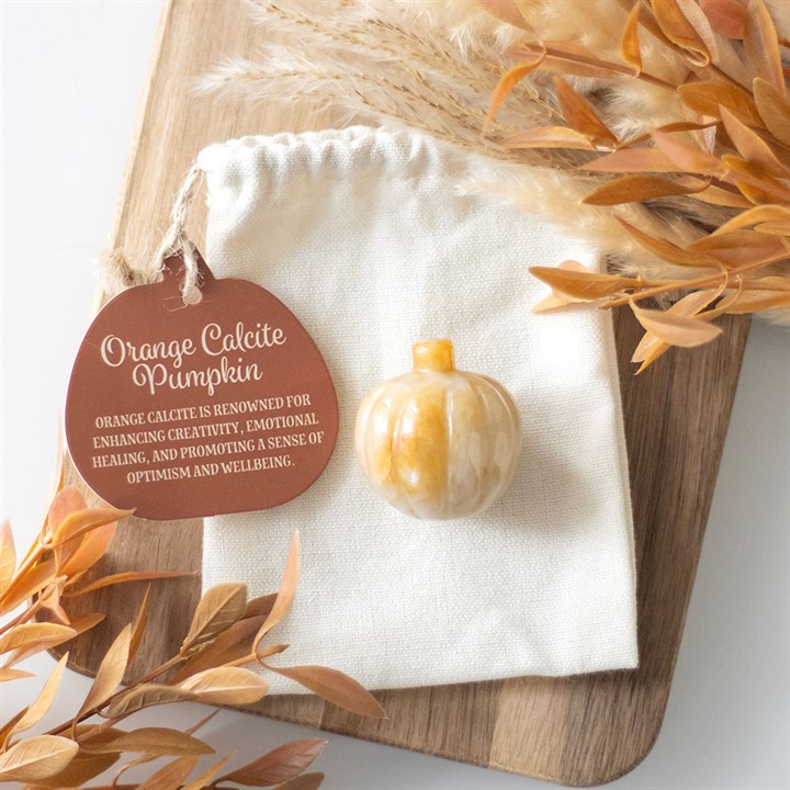 Pumpkin Shaped Orange Calcite Crystal