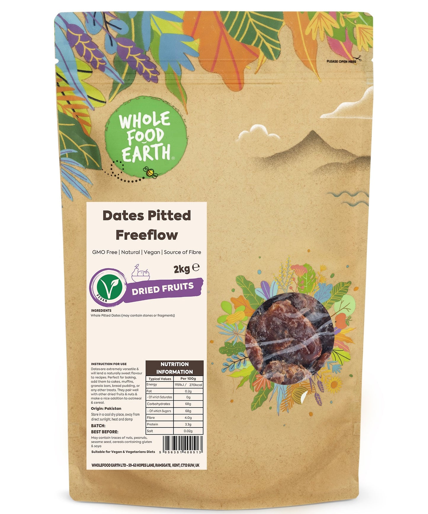 Pitted Dates Freeflow | Natural Dried Fruit