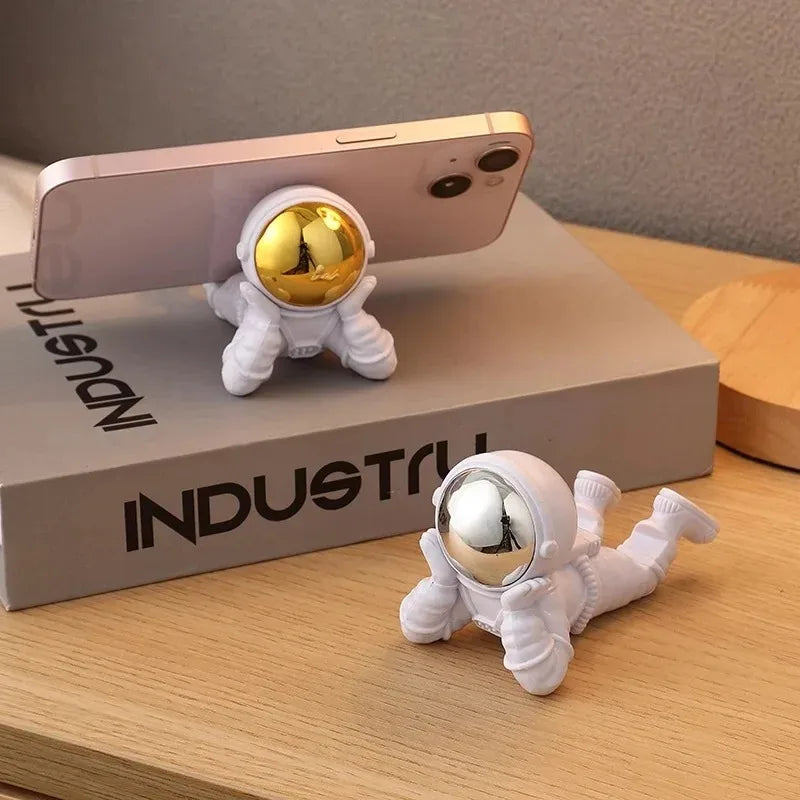 Desktop Astronaut Ornament - Creative Spaceman Statue for Home & Office Mobile Stand