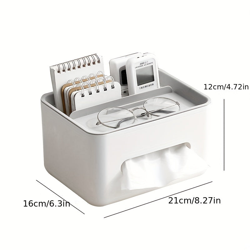 Multifunctional Desktop Storage Box - Tissue Box with Drawer, Desk Storage Rack for Home & Office