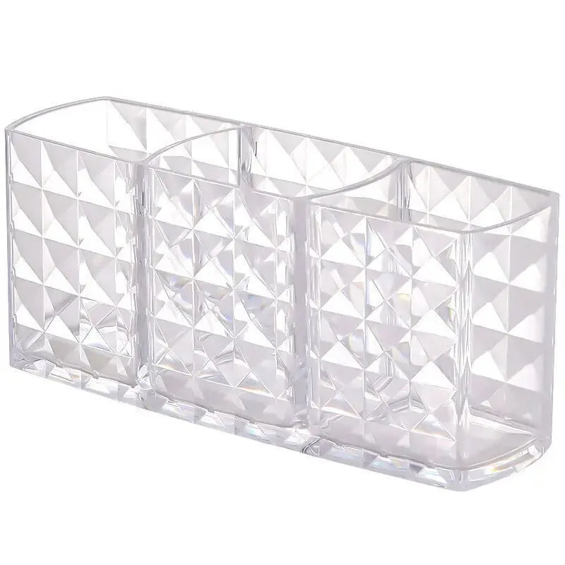 Diamond Pattern Mirror Cabinet Storage Box - Bathroom Cosmetics Makeup Organiser