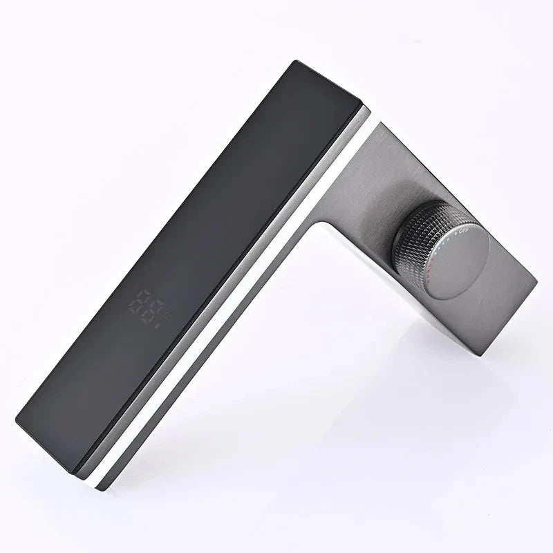 Digital Display LED Bathroom Basin Tap Faucet Smart Temperature Mixer Hot Cold