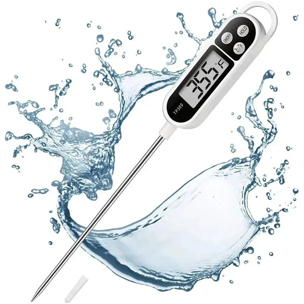 Digital Food Thermometer with Probe - Kitchen Cooking, Meat, BBQ, Electronic Temperature Tool