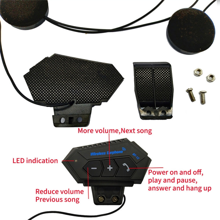 BT12 Motorcycle Helmet Bluetooth Headset – Wireless Intercom & Music