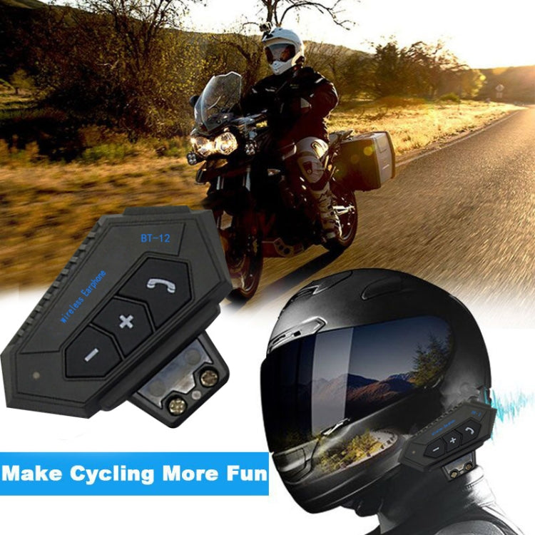 BT12 Motorcycle Helmet Bluetooth Headset – Wireless Intercom & Music